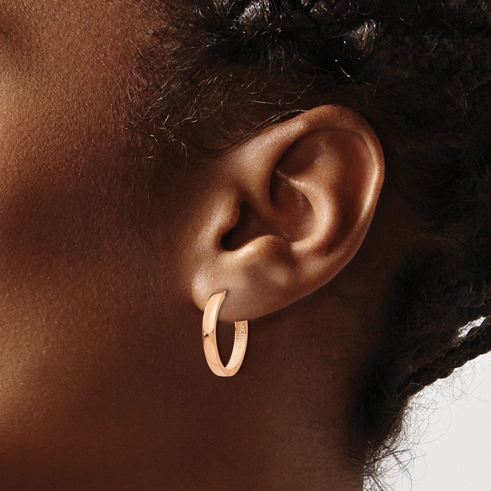14K Roségold Klappbar Creolen