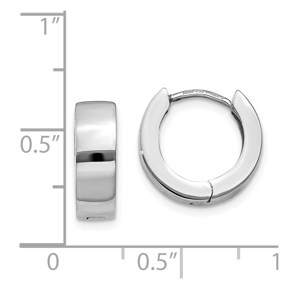 14K Weißgold Klappbar Creolen