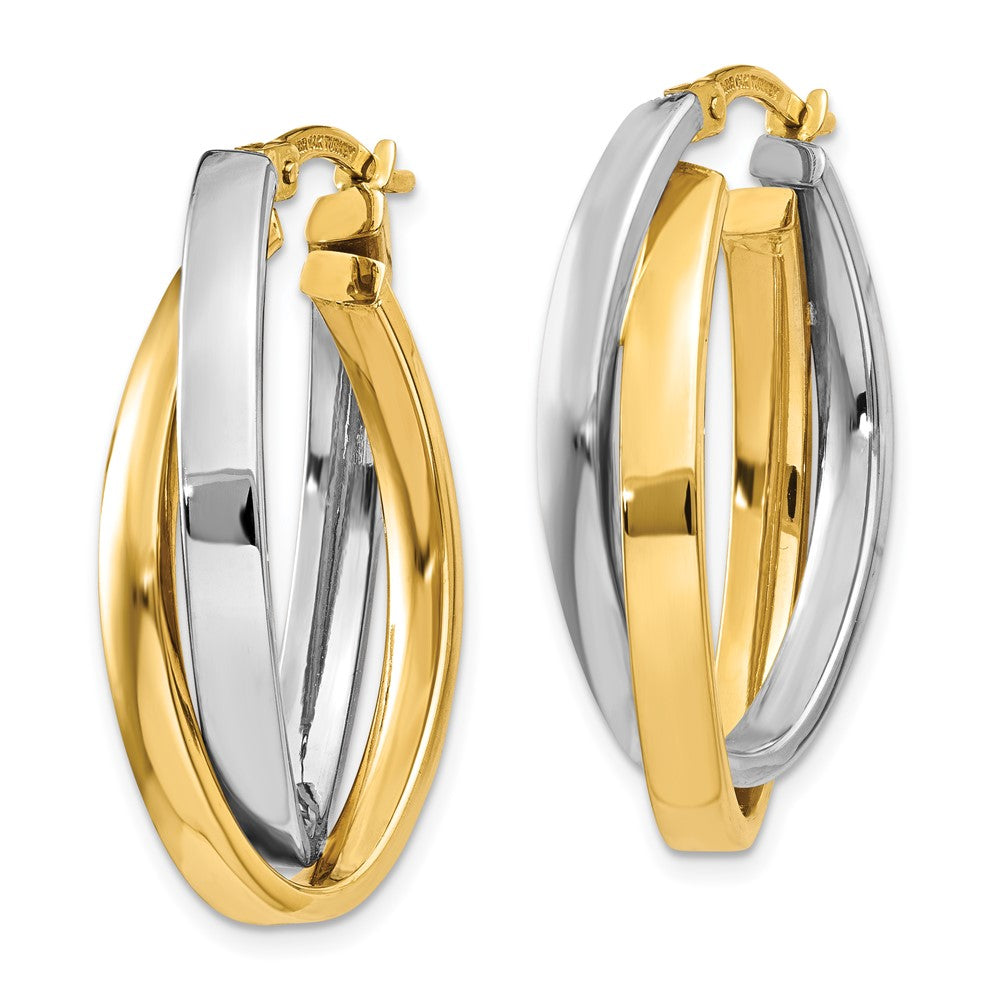 14K Bicolor Oval Creolen