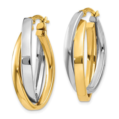14K Bicolor Oval Creolen