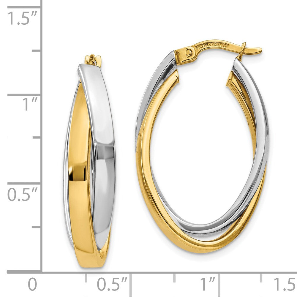 14K Bicolor Oval Creolen