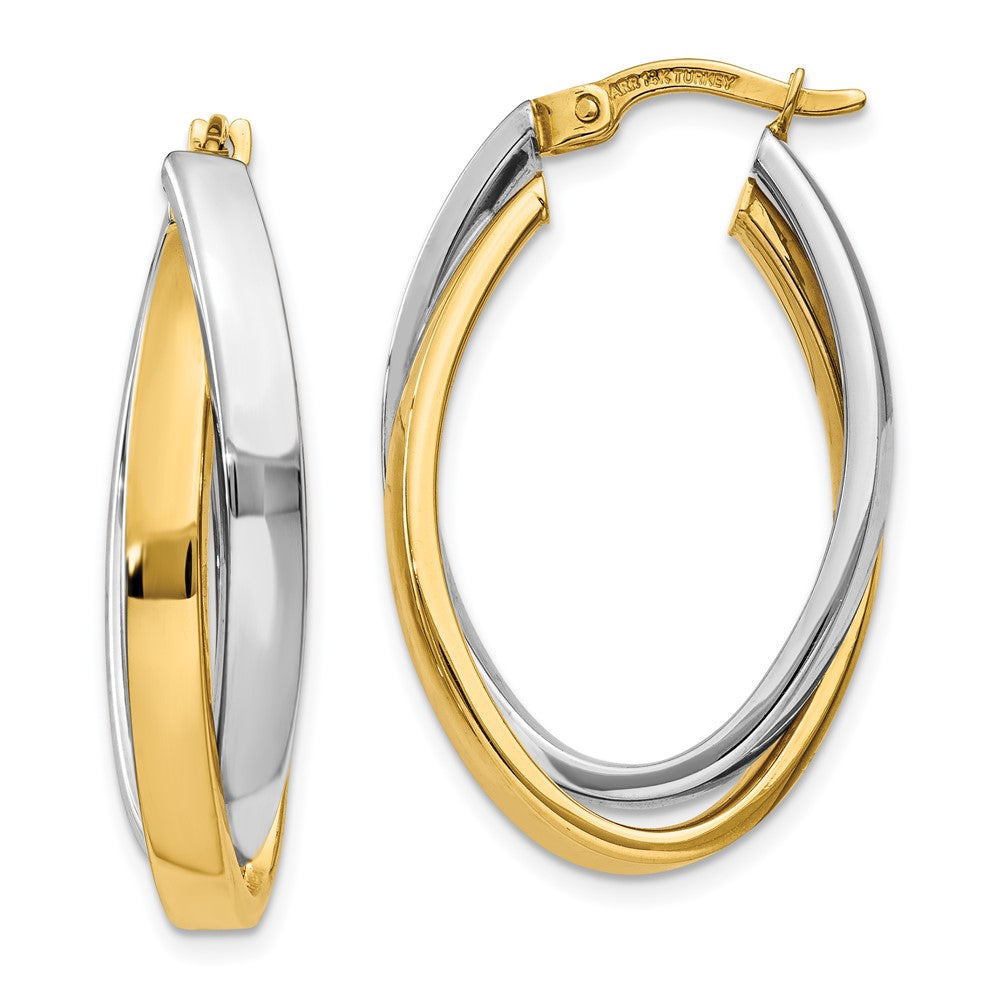 14K Bicolor Oval Creolen