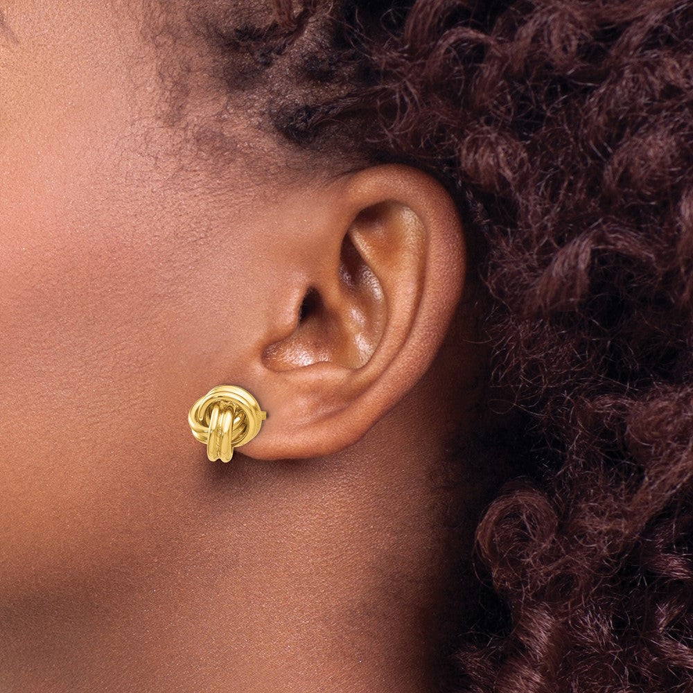 14K Gelbgold Liebe Knoten Ohrstecker