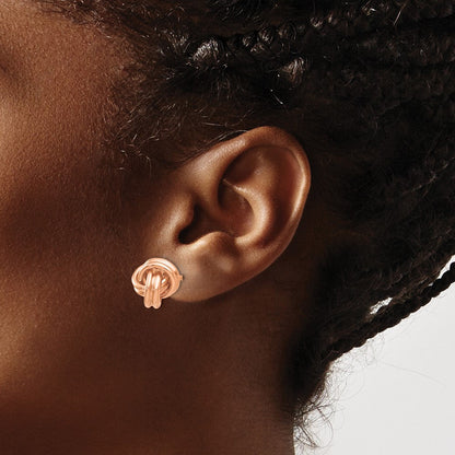 14K Roségold Poliert Liebe Knoten Ohrstecker