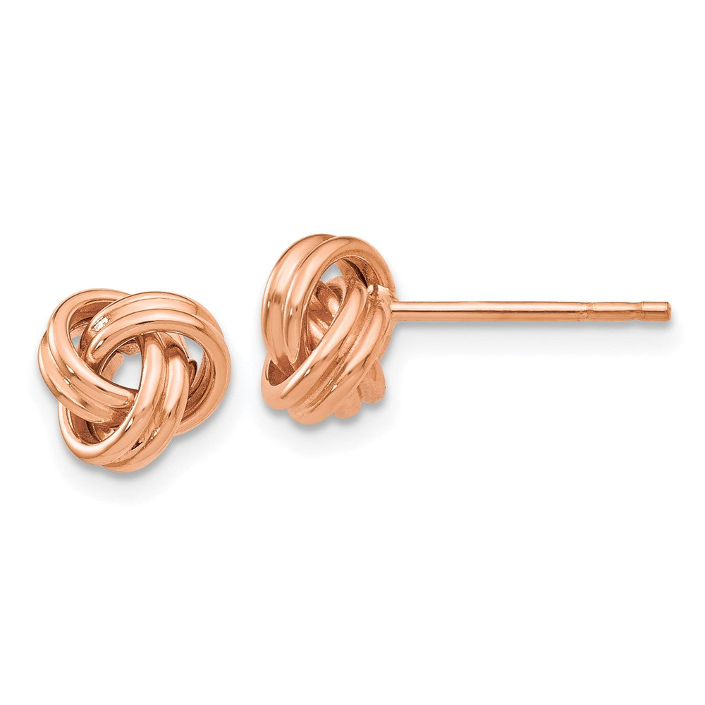 14K Roségold Poliert Liebe Knoten Ohrstecker