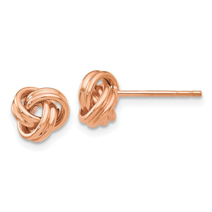 14K Roségold Poliert Liebe Knoten Ohrstecker