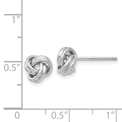 14K Weißgold Poliert Liebe Knoten Ohrstecker
