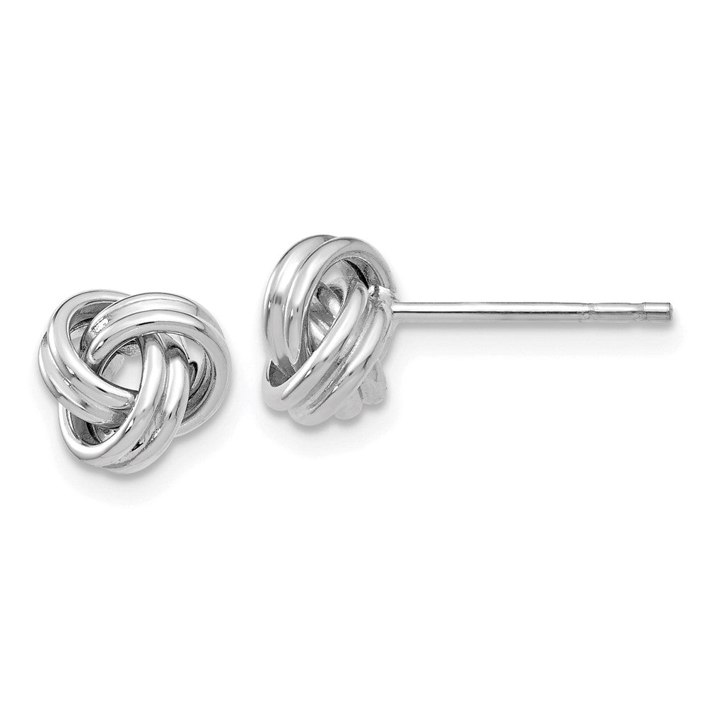 14K Weißgold Poliert Liebe Knoten Ohrstecker