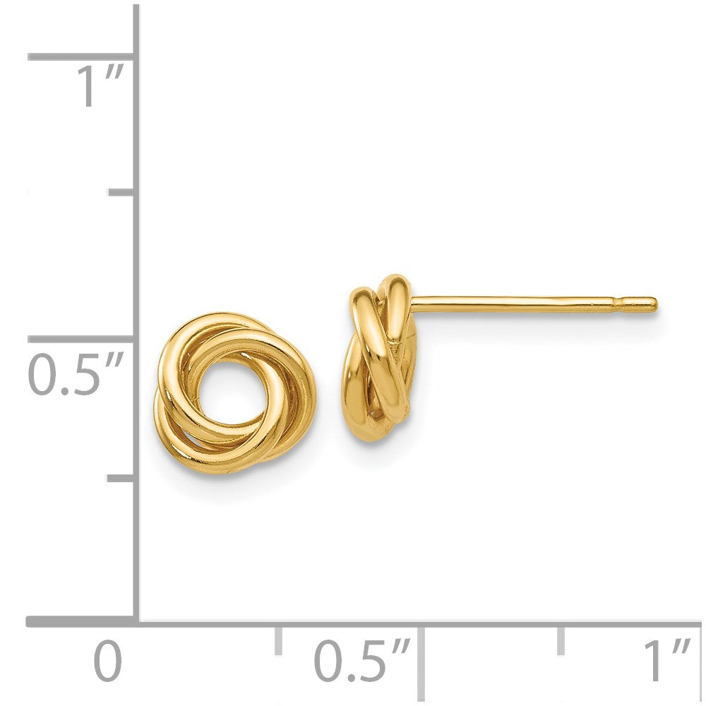 14K Gelbgold Poliert Knoten Ohrstecker