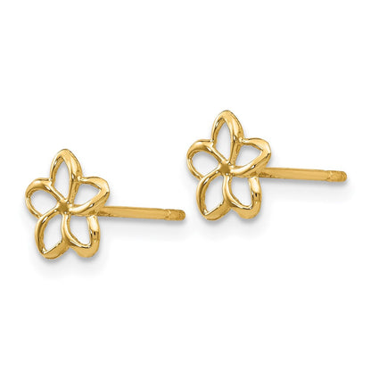 14K Gelbgold Plumeria Ohrstecker