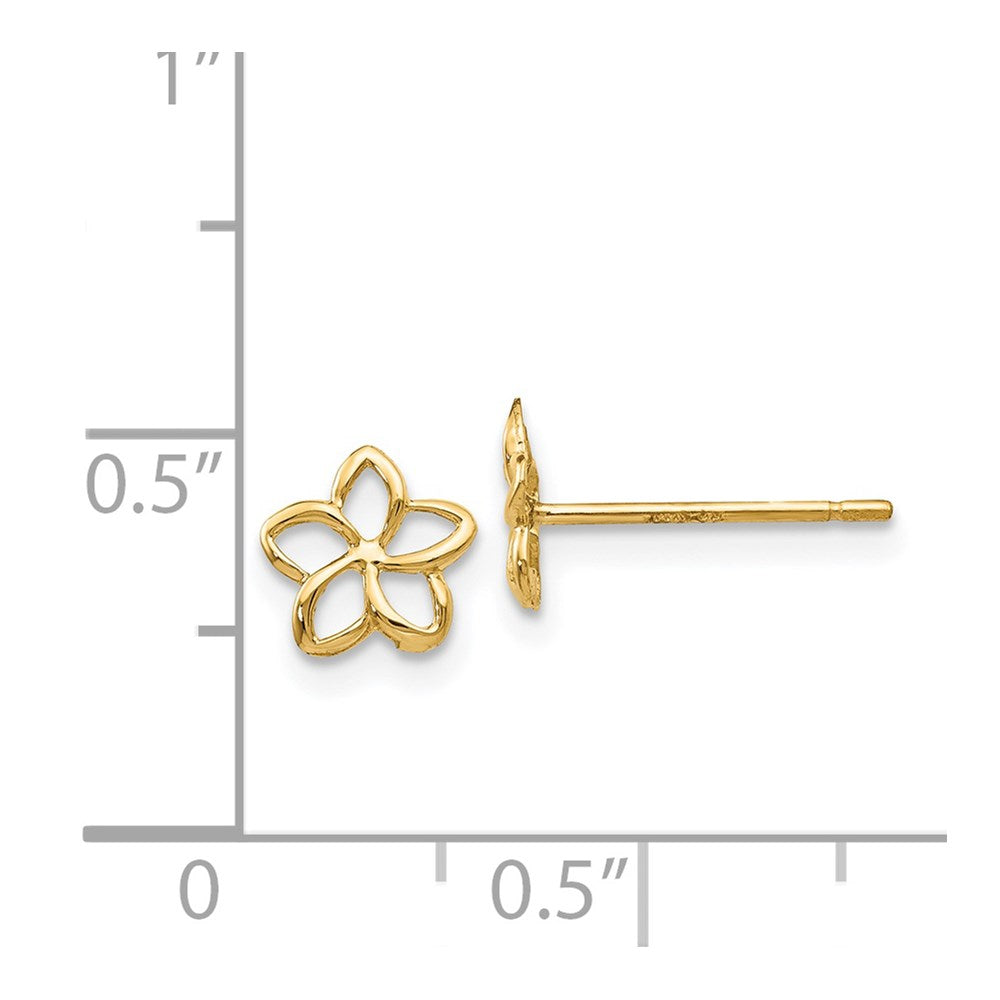 14K Gelbgold Plumeria Ohrstecker