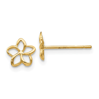 14K Gelbgold Plumeria Ohrstecker
