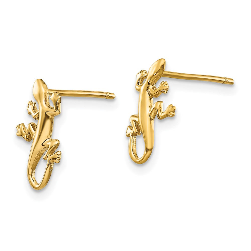14K Gelbgold Poliert Gecko Ohrstecker