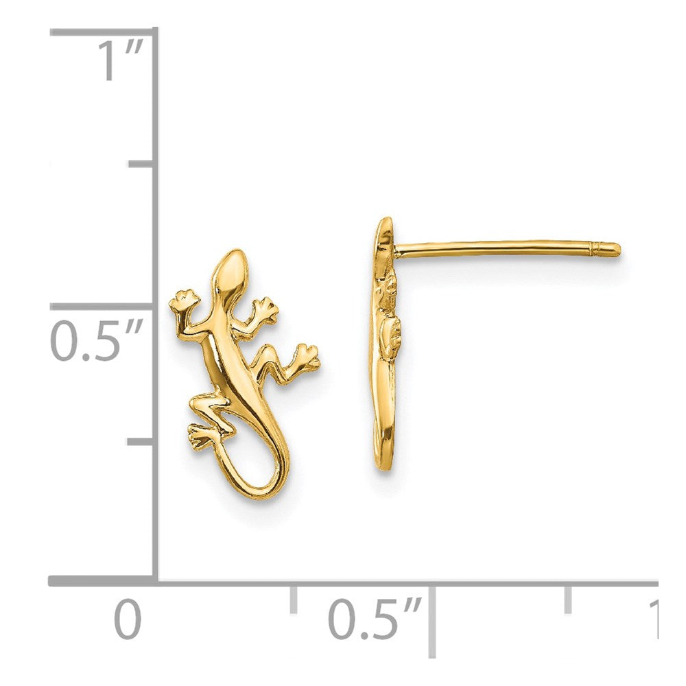 14K Gelbgold Poliert Gecko Ohrstecker