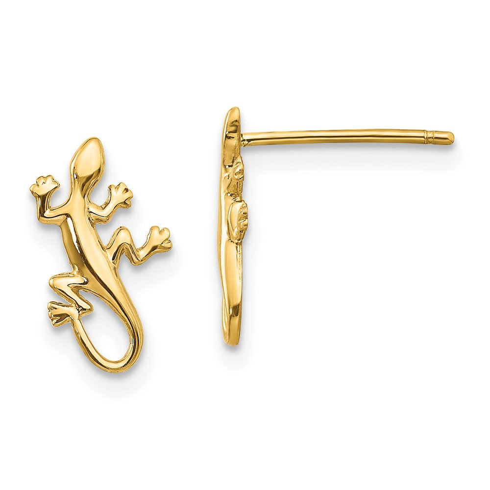 14K Gelbgold Poliert Gecko Ohrstecker