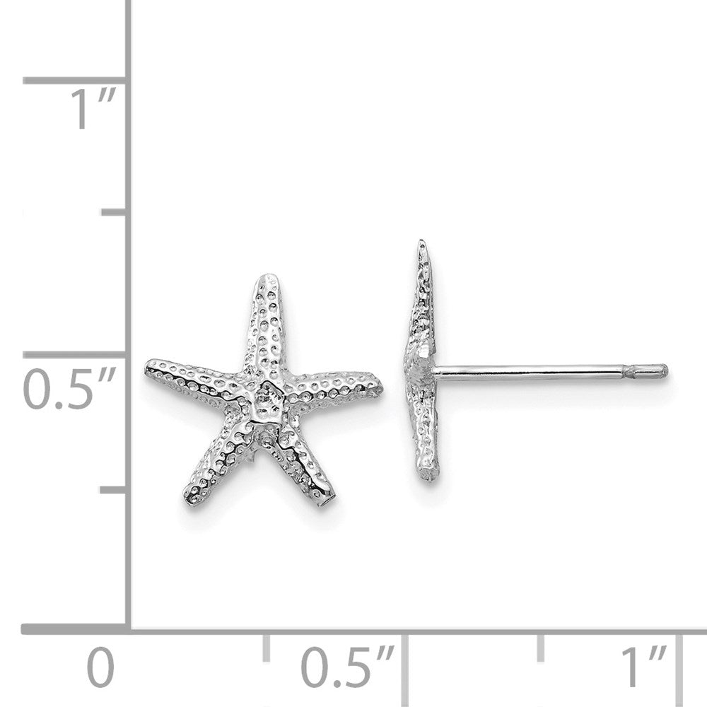 14K Weißgold Seestern Ohrstecker