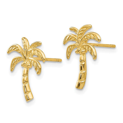 14K Gelbgold Palme Baum Ohrstecker