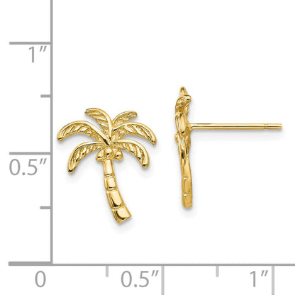 14K Gelbgold Palme Baum Ohrstecker