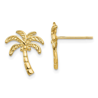 14K Gelbgold Palme Baum Ohrstecker
