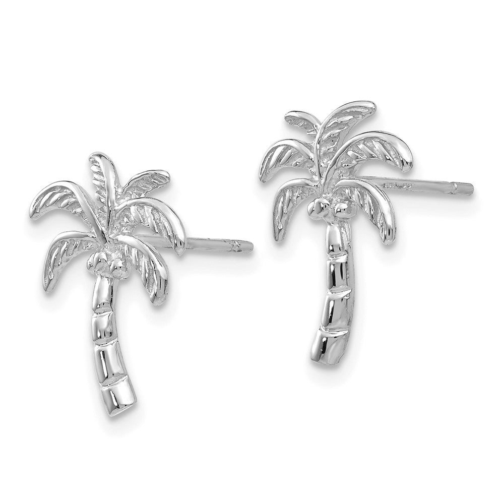 14K Weißgold Palme Baum Ohrstecker