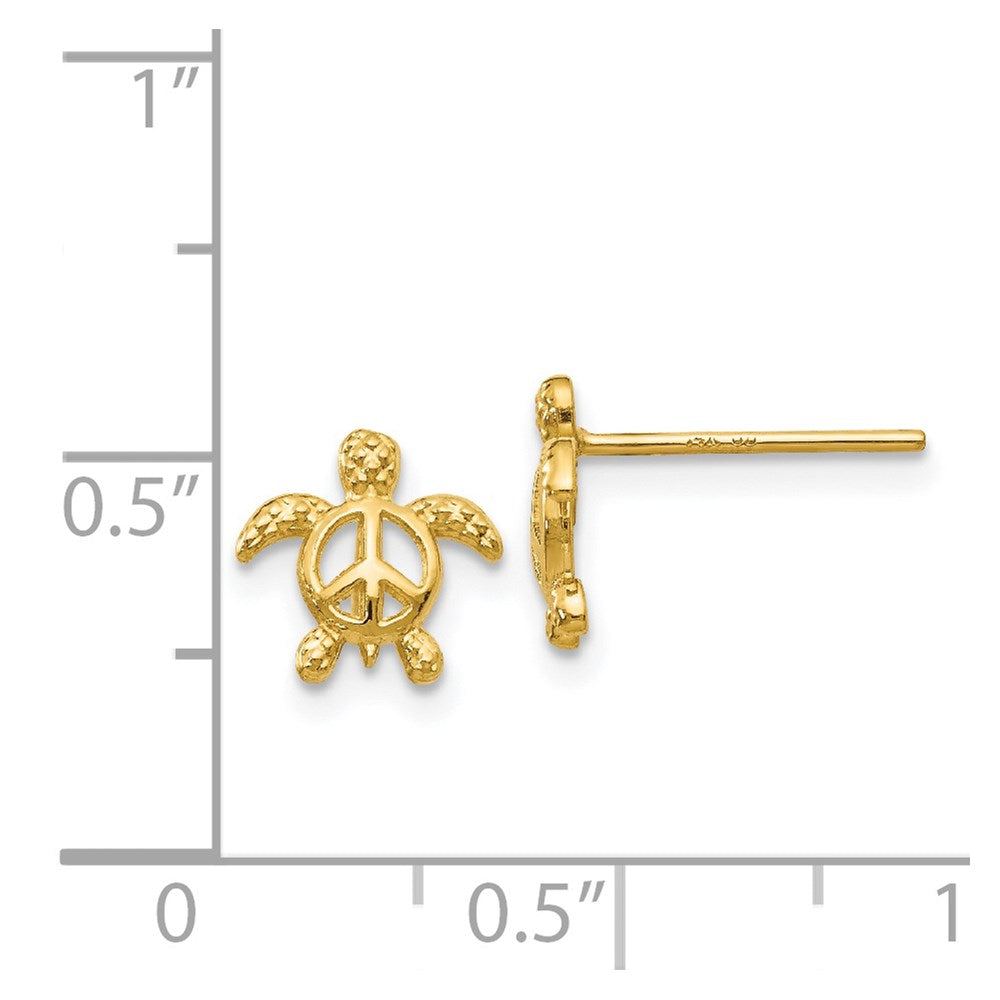 14K Gelbgold Frieden Schildkröte Ohrstecker