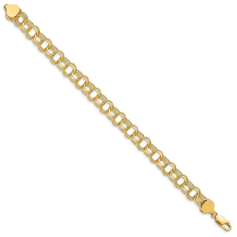 14K Dreifach Glieder Charm Armband