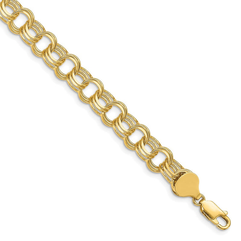 14K Dreifach Glieder Charm Armband