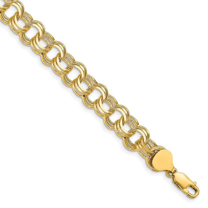 14K Dreifach Glieder Charm Armband