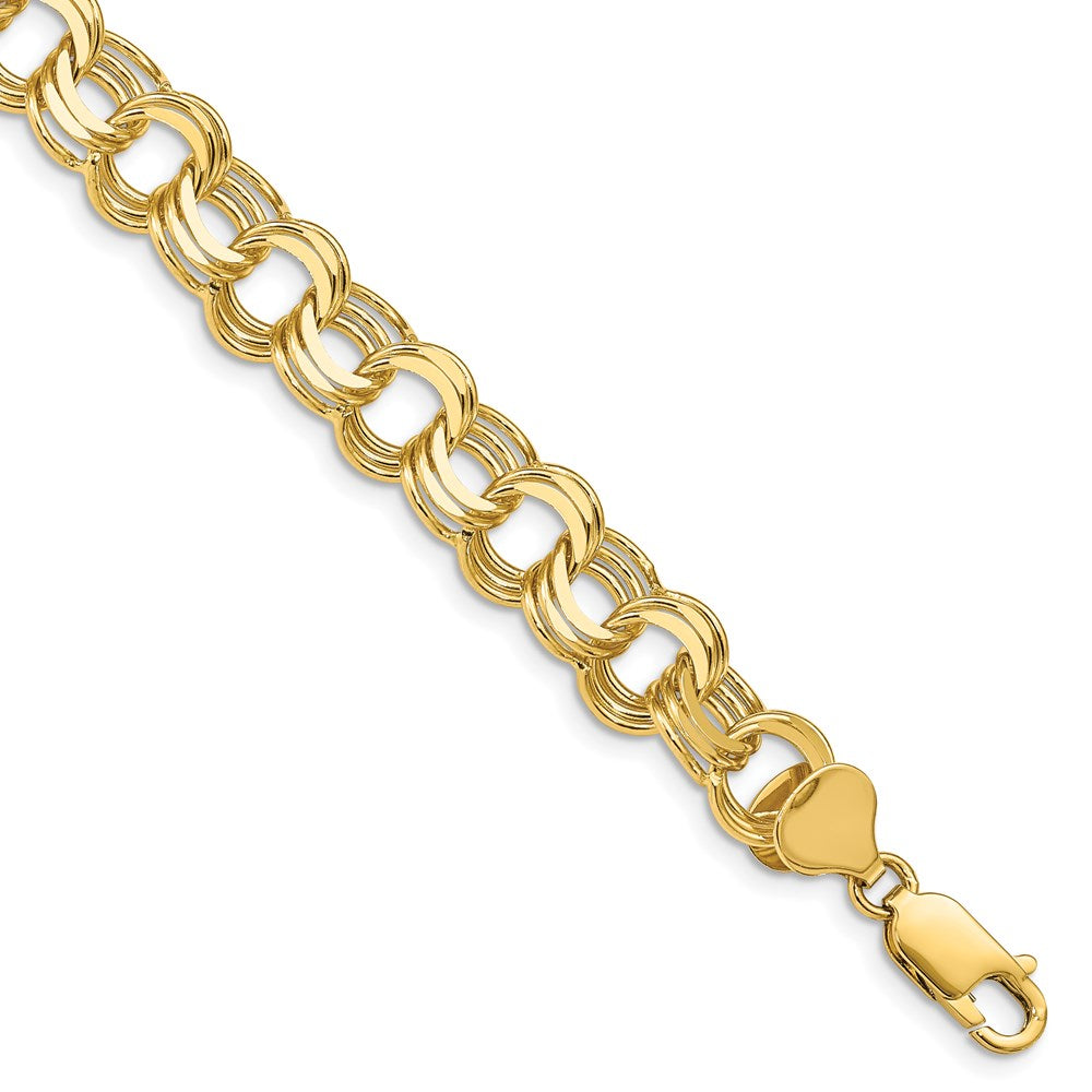 14K Dreifach Glieder Charm Armband