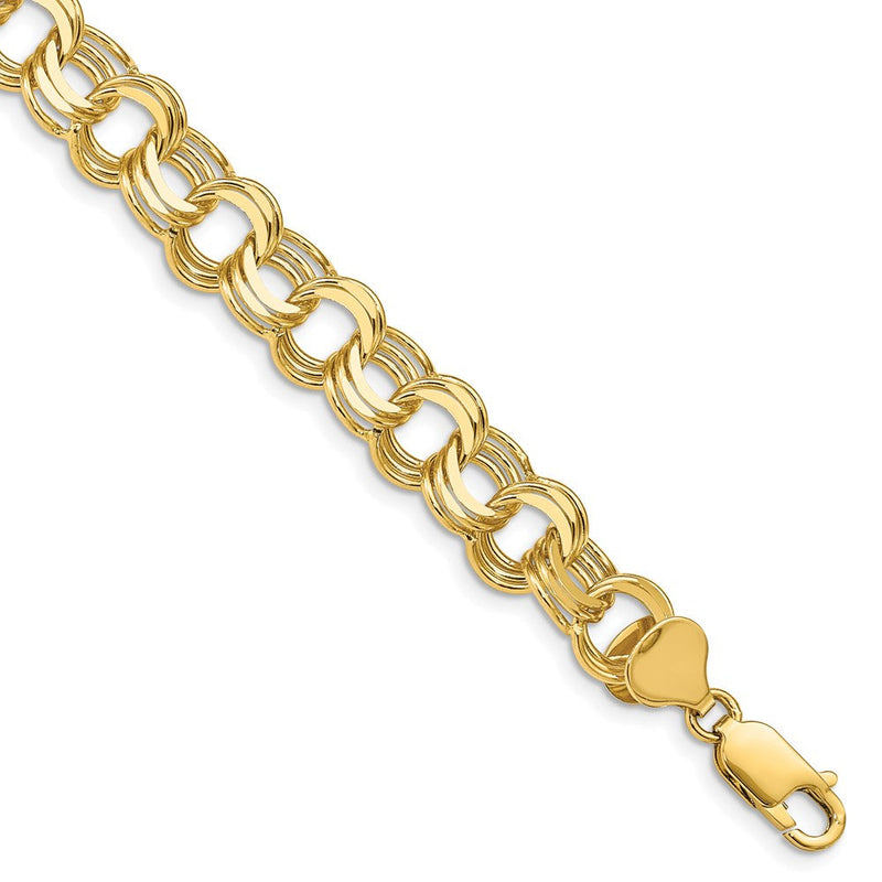 14K Dreifach Glieder Charm Armband