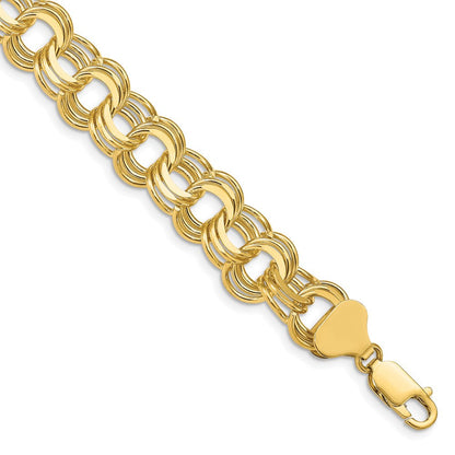 14K Dreifach Glieder Charm Armband