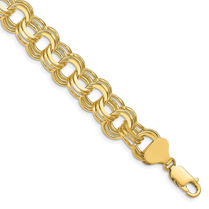 14K Dreifach Glieder Charm Armband