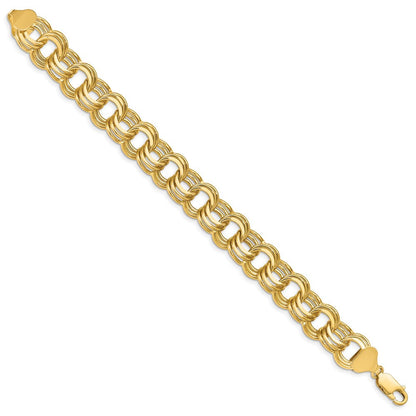 14K Dreifach Glieder Charm Armband