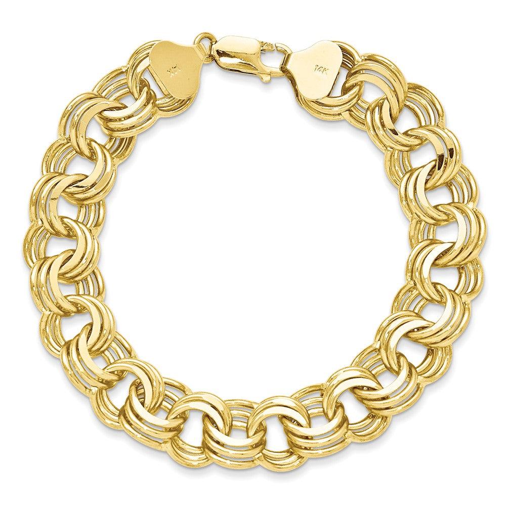 14K Dreifach Glieder Charm Armband