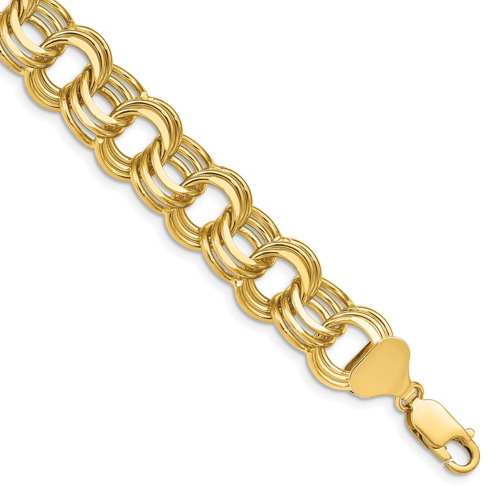 14K Dreifach Glieder Charm Armband