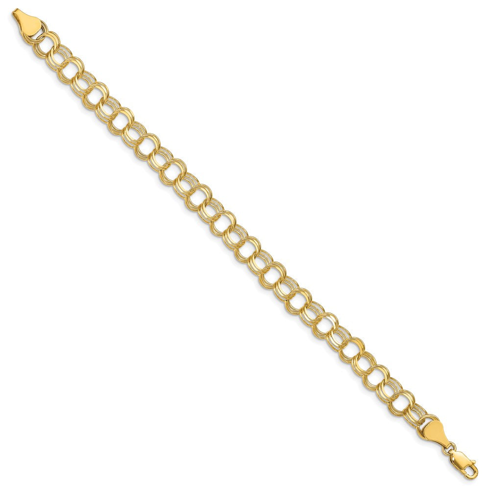 14K Dreifach Glieder Charm Armband