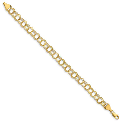 14K Dreifach Glieder Charm Armband