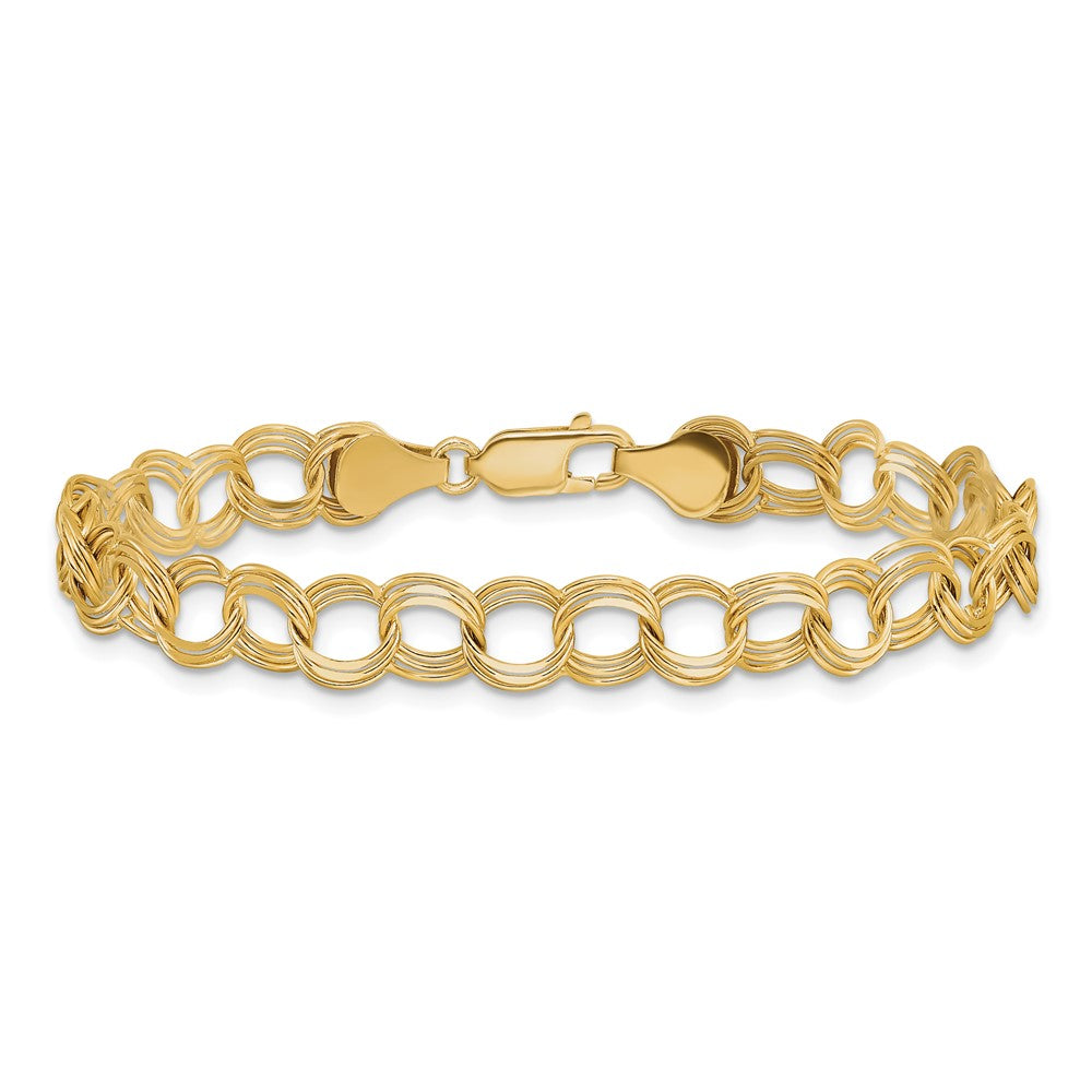 14K Dreifach Glieder Charm Armband