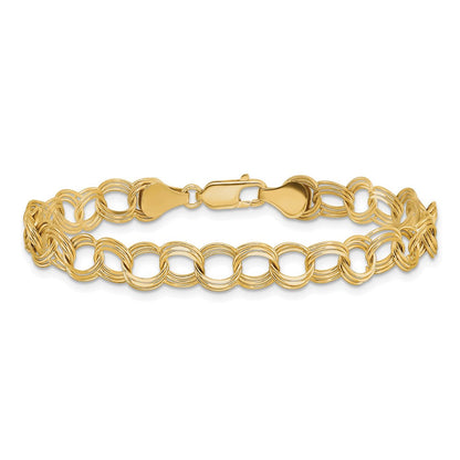 14K Dreifach Glieder Charm Armband