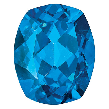 Edelstein Kashmir Blau Passion Topas 10x8mm Antik Lang Kissen