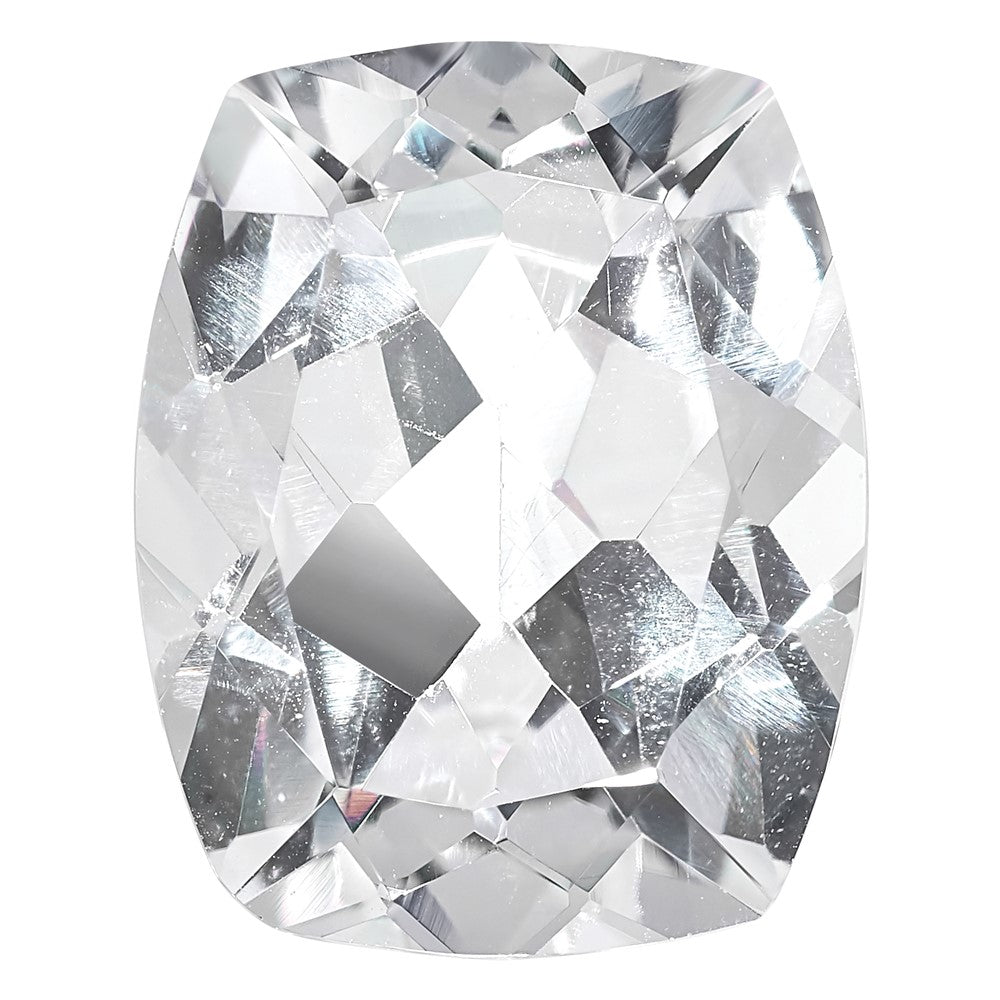 Edelstein Weiß Passion Topas 10x8mm Antik Lang Kissen