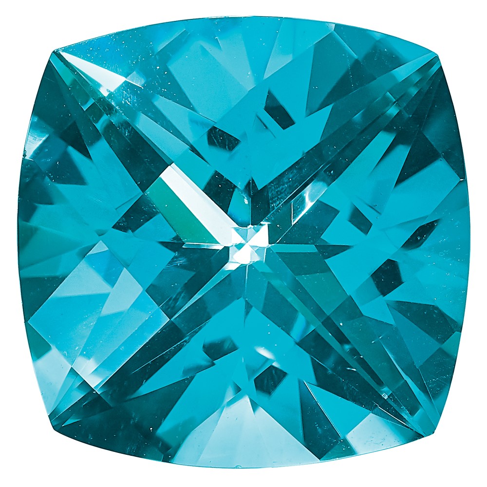 Edelstein Paraiba Passion Topas 7mm Antik Kissen Schachbrett