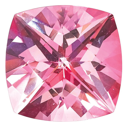 Edelstein Baby Rosa Passion Topas 7mm Antik Kissen Schachbrett
