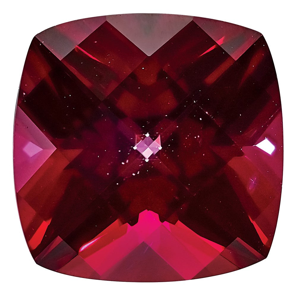 Edelstein Blazing Rot Passion Topas 8mm Antik Kissen Schachbrett