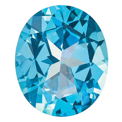 Edelstein Eis Blau Passion Topas 12x10mm Oval