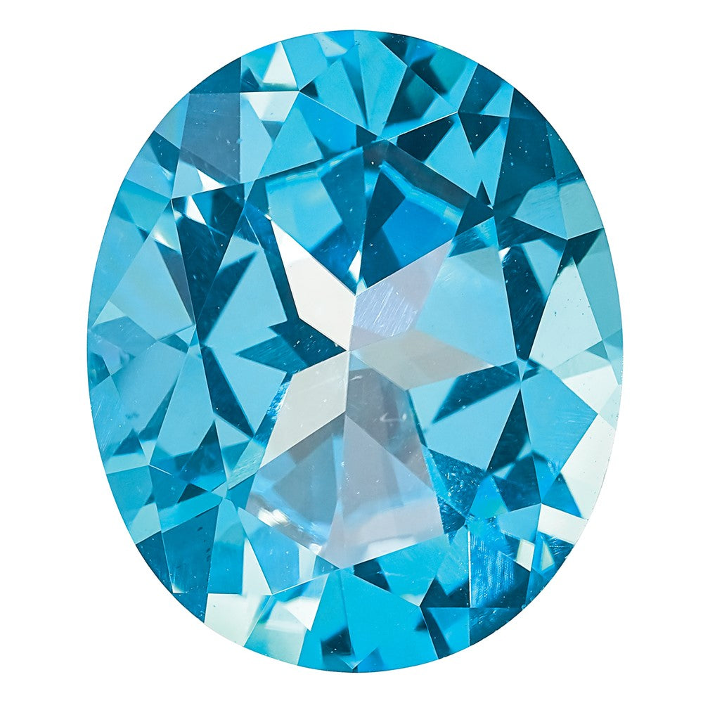 Edelstein Eis Blau Passion Topas 6x4mm Oval