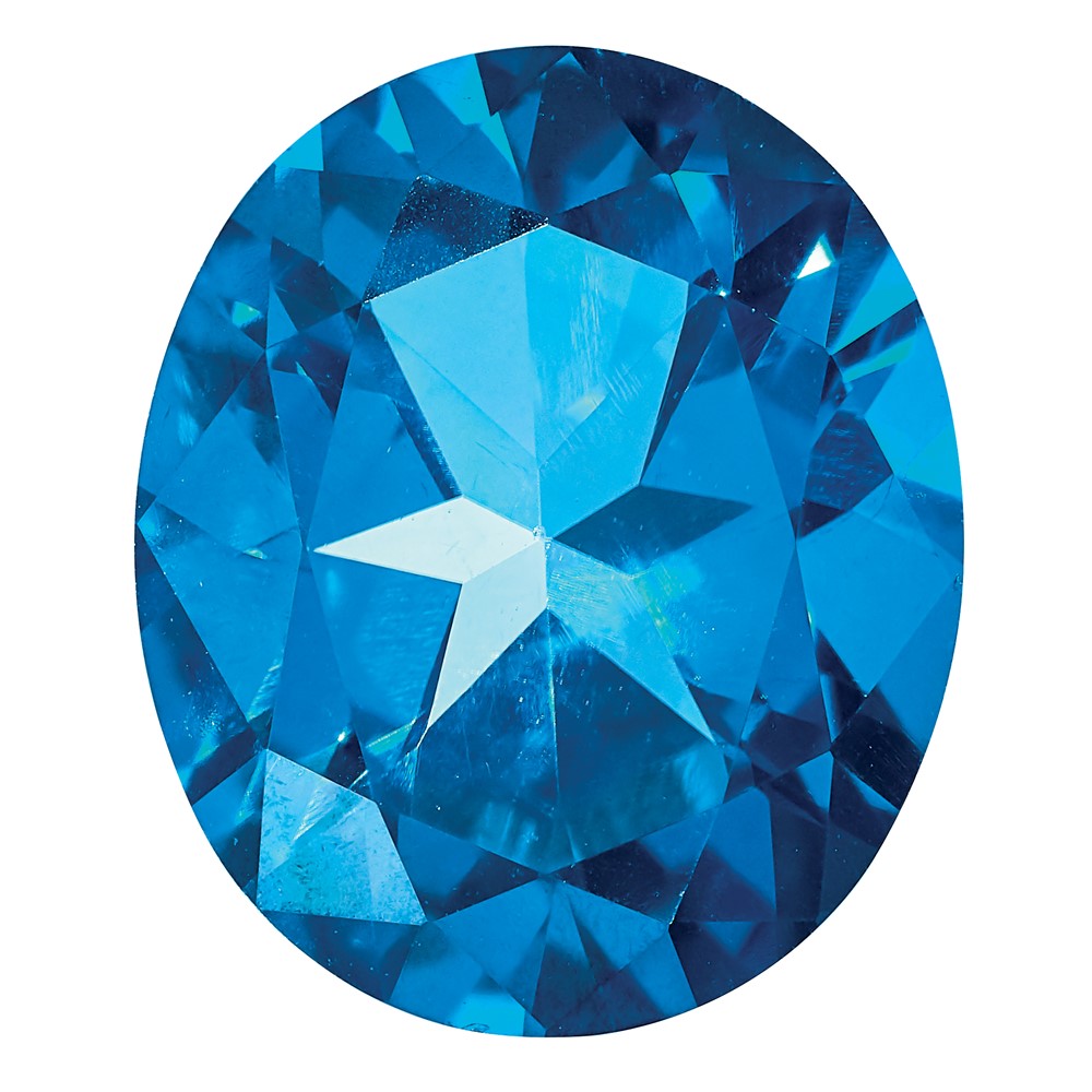 Edelstein Kashmir Blau Passion Topas 9x7mm Oval