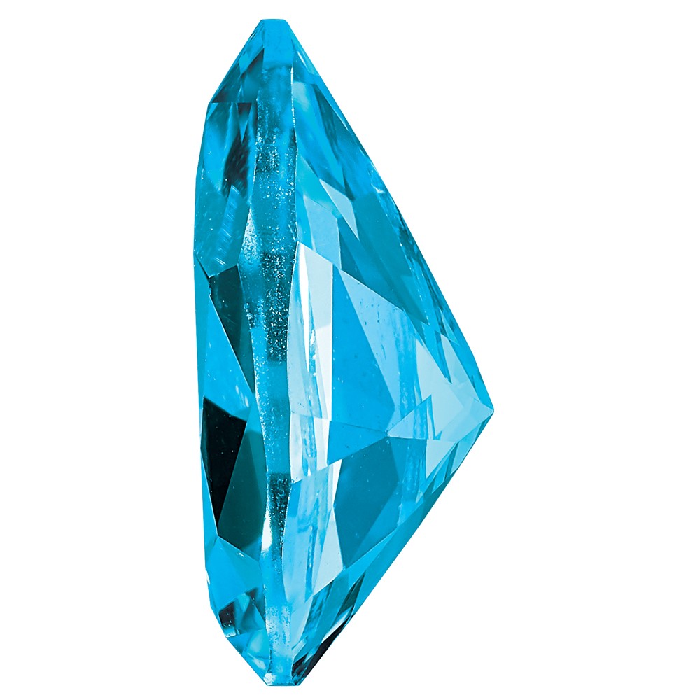 Edelstein Eis Blau Passion Topas 7x5mm Tropfen