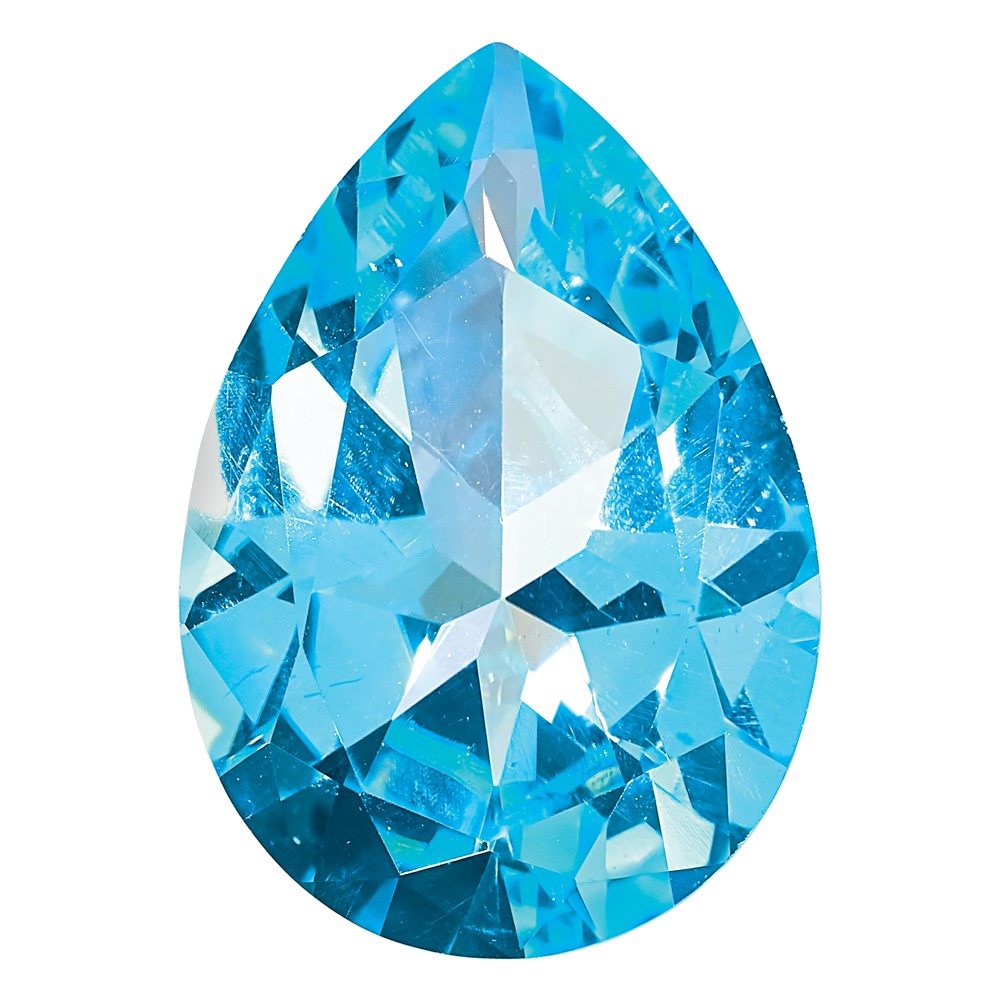 Edelstein Eis Blau Passion Topas 8x5mm Tropfen