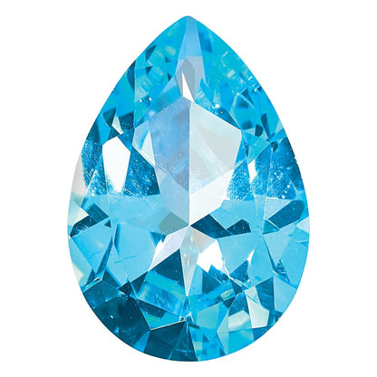 Edelstein Eis Blau Passion Topas 8x5mm Tropfen